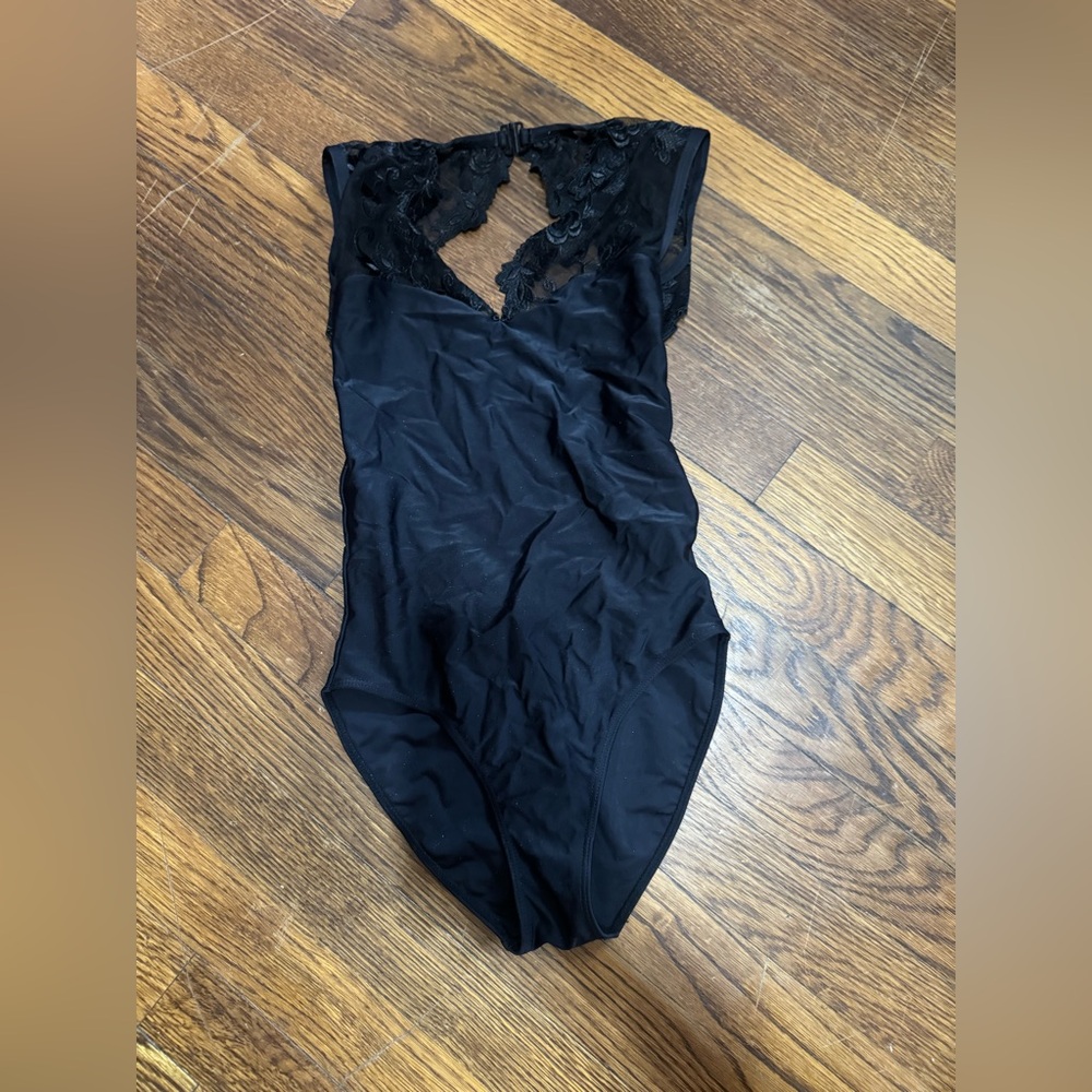 Ballet Rosa Lace Black Leotard - Size Small